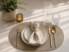 Deluxe oval Placemat lichtbruin