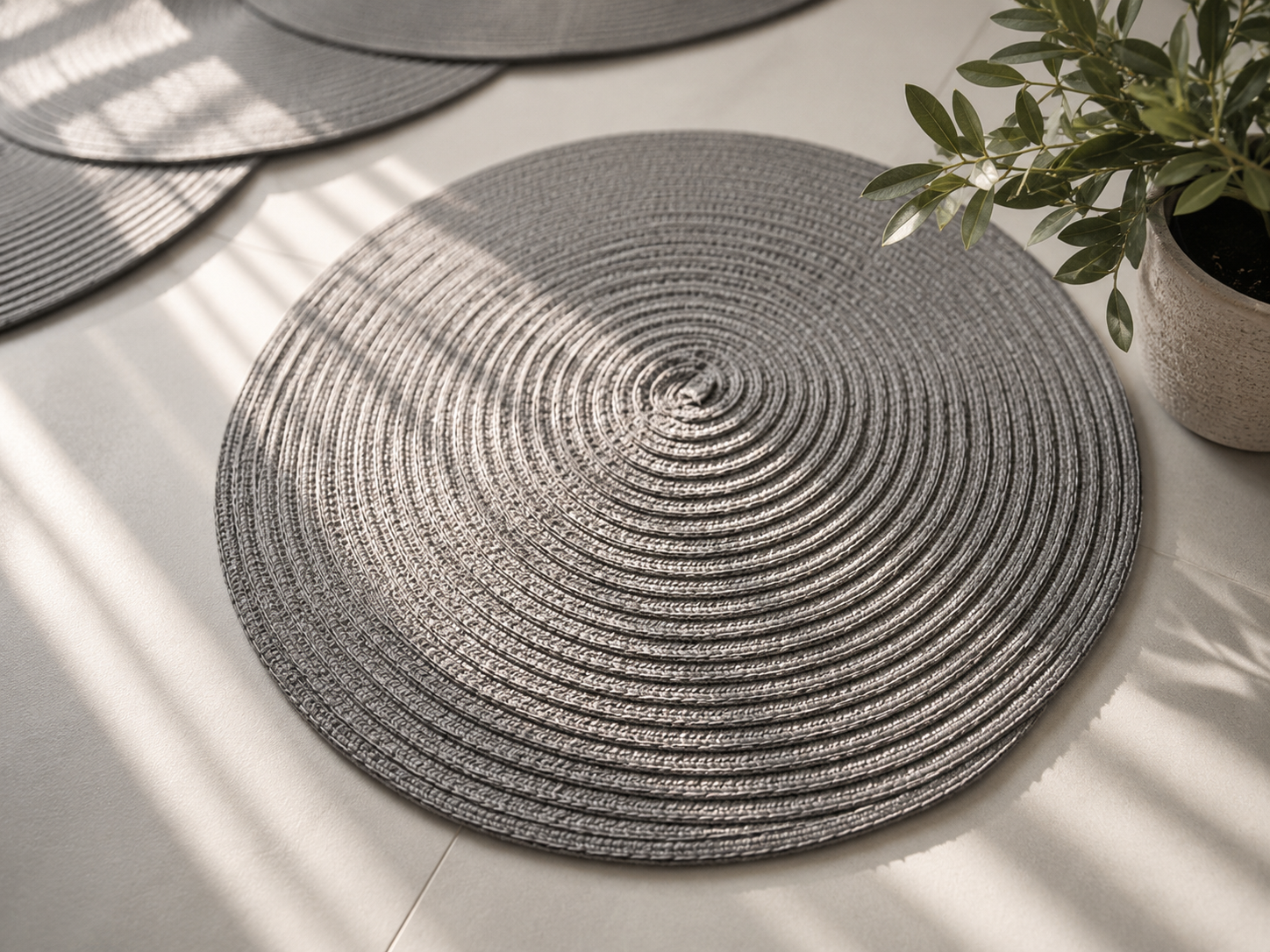 Deluxe rond - placemat grijs