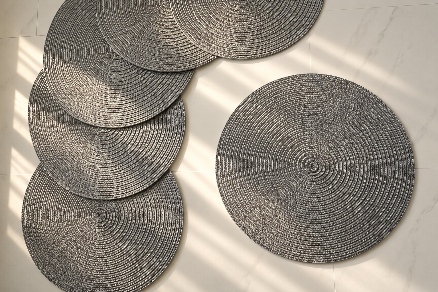 Deluxe rond - placemat grijs