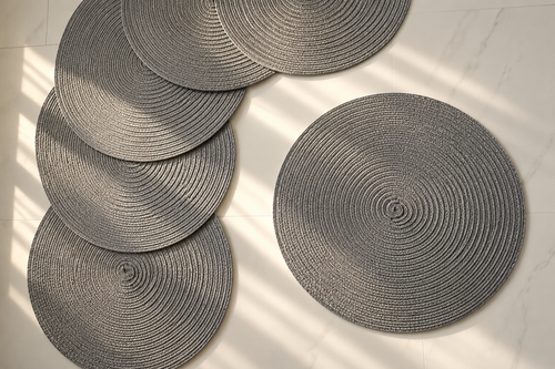 Deluxe rond - placemat grijs