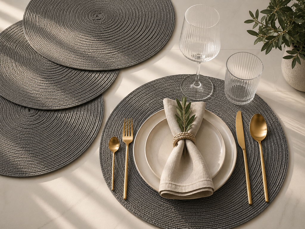 Deluxe rond - placemat grijs