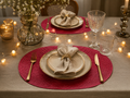Deluxe oval Placemat wijnrood