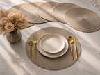 Deluxe rond - placemat lichtbruin