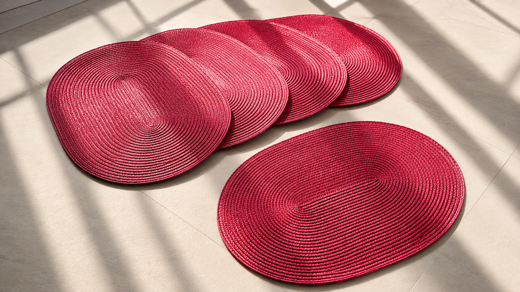 Deluxe oval Placemat wijnrood