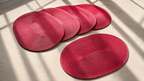 Deluxe oval Placemat wijnrood