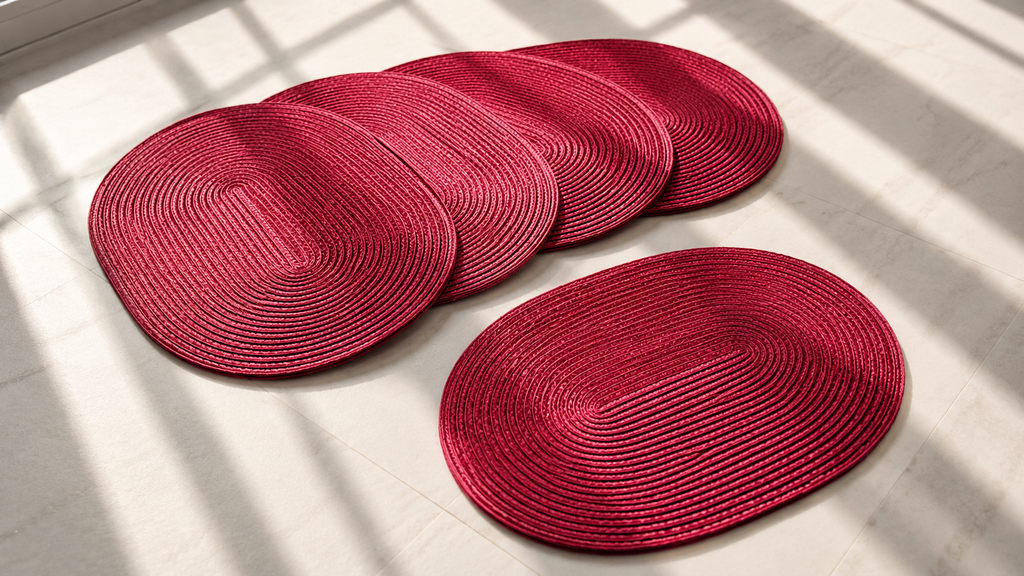 Deluxe oval Placemat wijnrood