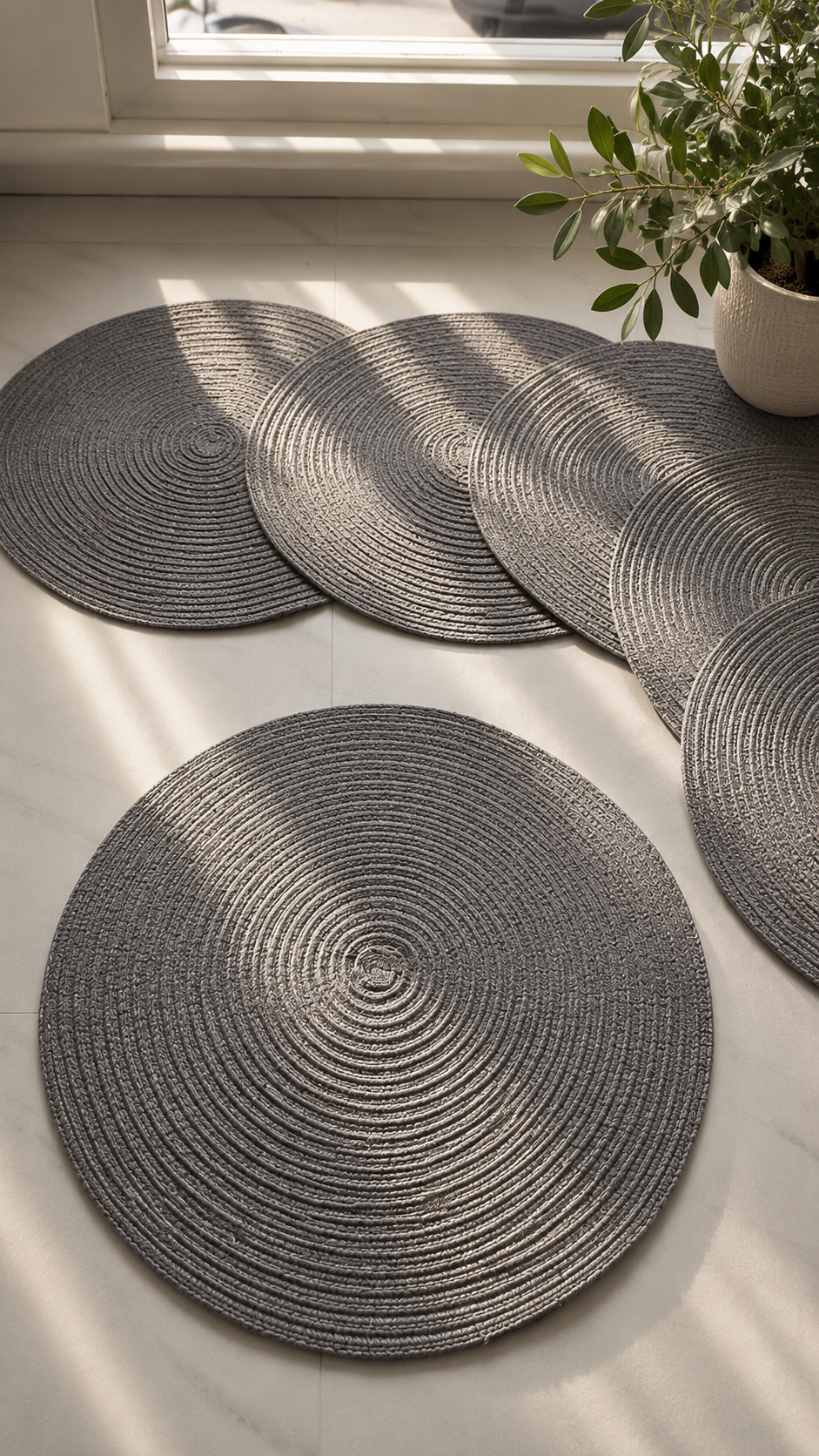 Deluxe rond - placemat grijs