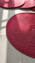 Deluxe oval Placemat wijnrood