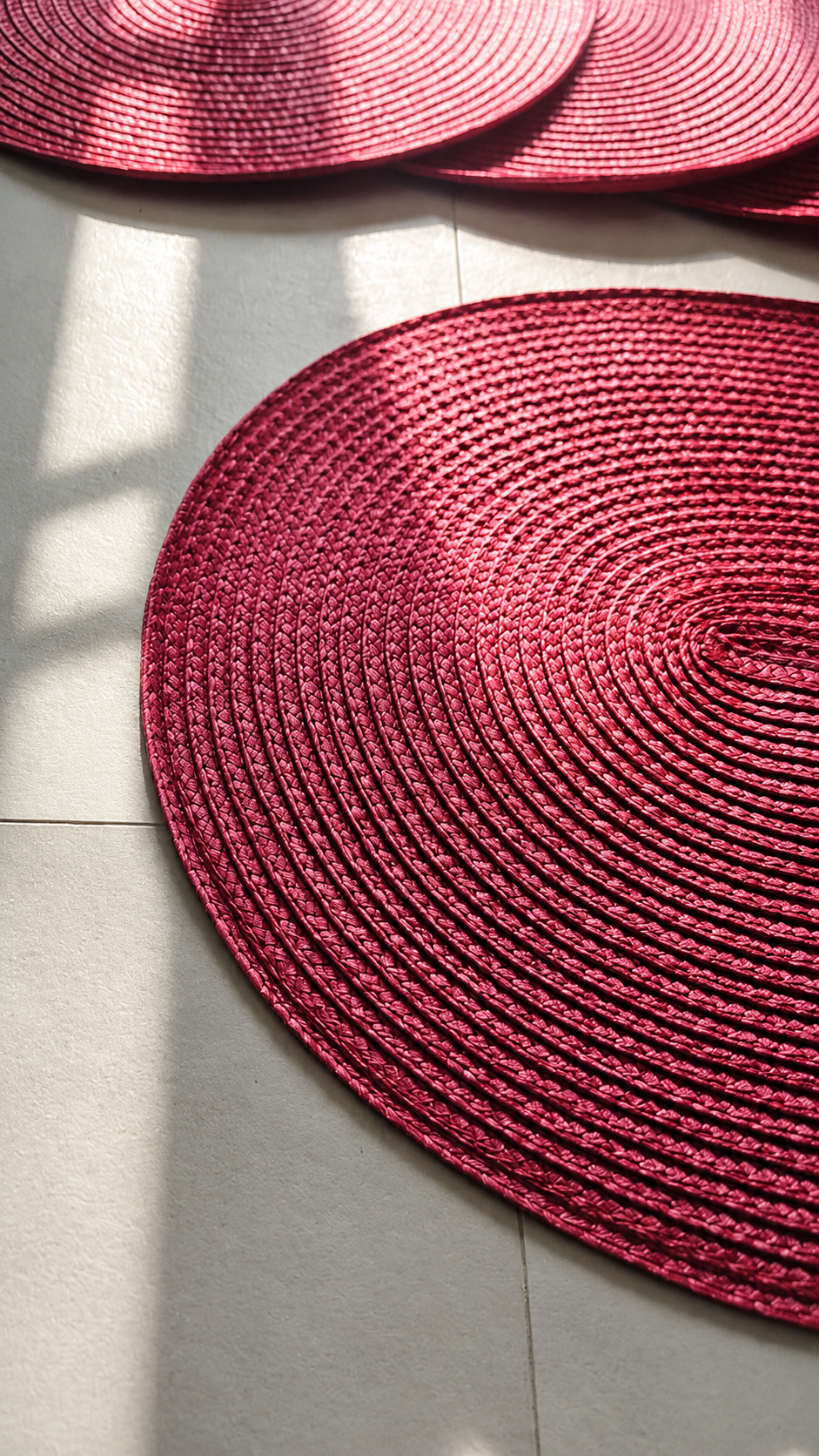 Deluxe oval Placemat wijnrood